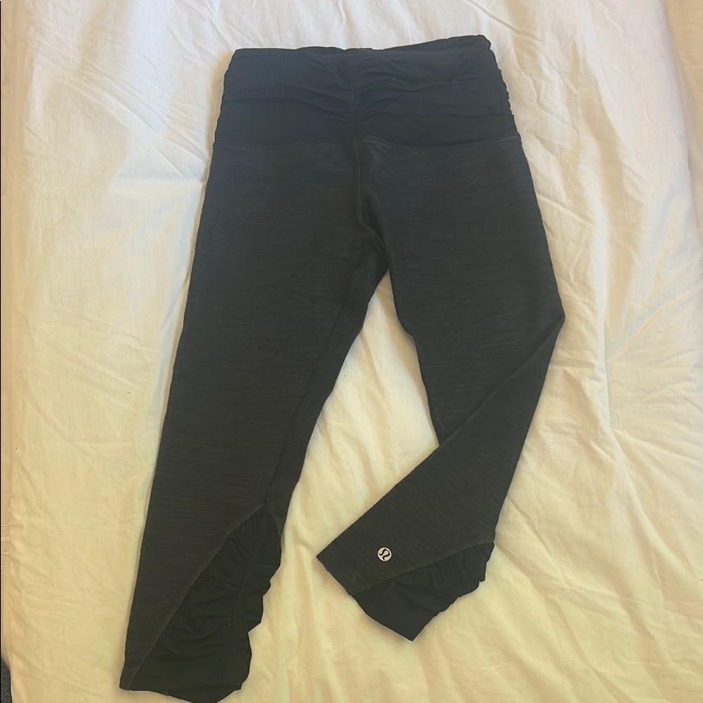 Lululemon Black Capri Leggings with Wide Waistband
